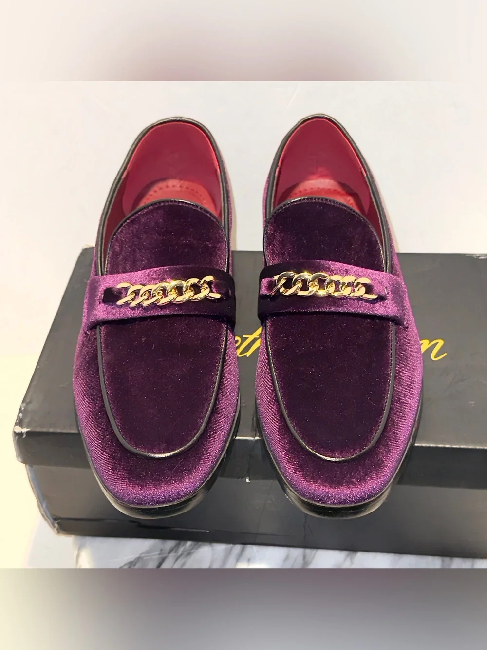 Metro Charm. Arthur 2 Men’s 10 Purple Velvet Loafer Smoking Dress Shoe. Prom !